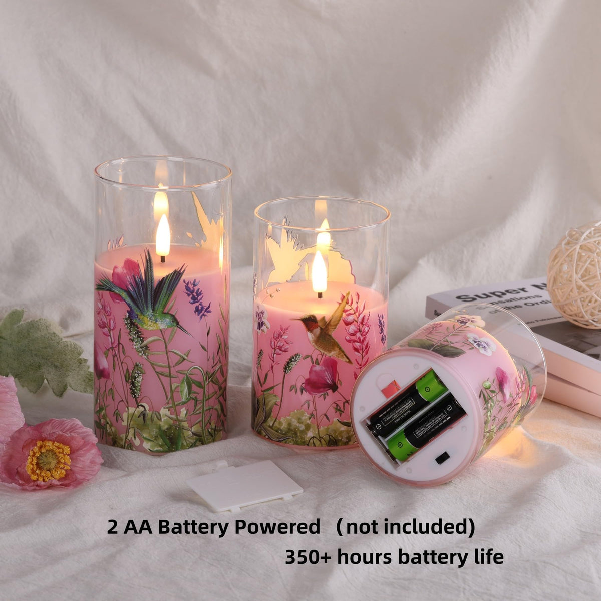 Eywamage set of 3 battery LED pillars for versatile table lighting.