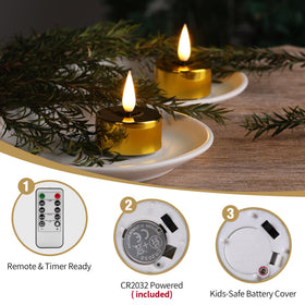 Eywamage tealights flicker with simulated wick for lifelike candlelight