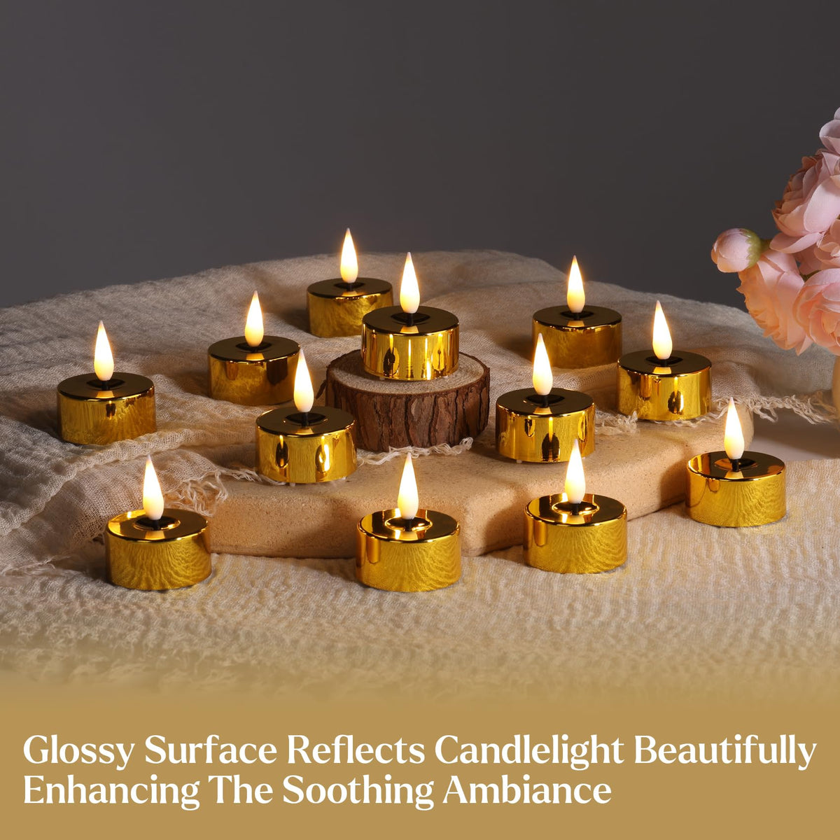 Eywamage tealights create wedding decor ambience with safe glow