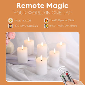 Eywamage wax-coated candle offers realistic flicker without messy drips.