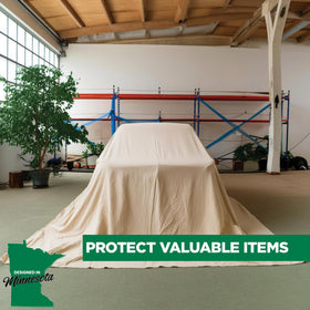 EZ DROP cut-size canvas drop cloth adaptable to space