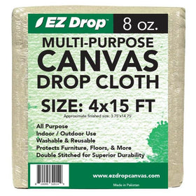 EZ DROP painter canvas drop cloth laid flat to protect surfaces