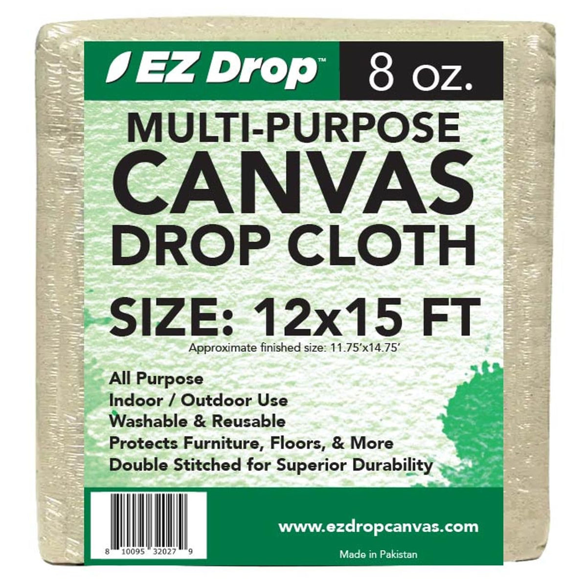 EZ DROP painter's drop cloth protects floors during painting.