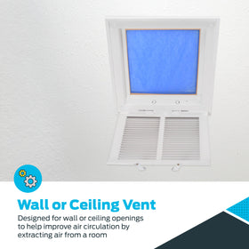 EZ-FLO white finish vent cover blends with decor and cleans easily.