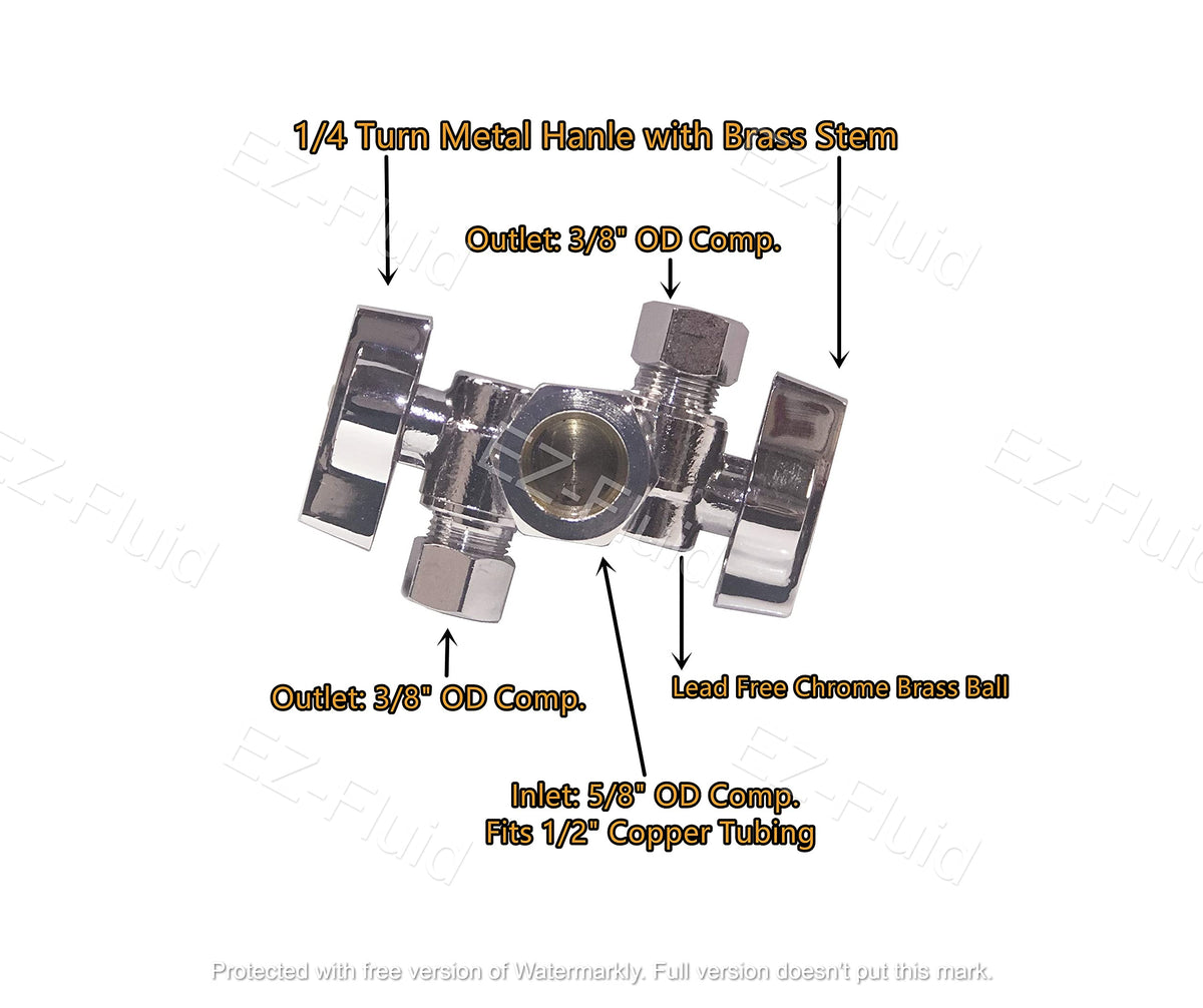 EZ-FLUID brass valve body closeup highlighting durable construction and corrosion resistance