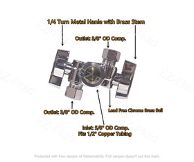 EZ-FLUID brass valve body closeup highlighting durable construction and corrosion resistance