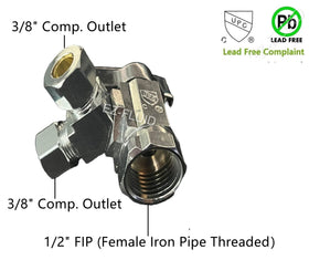 Lead-free EZ-FLUID brass valve suitable for hot and cold water applications.