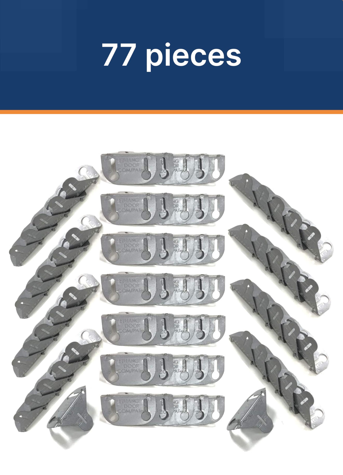 EZ-HANG brackets and screws layout supports installing 11 doors with consistent reveals.