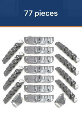 EZ-HANG brackets and screws layout supports installing 11 doors with consistent reveals.