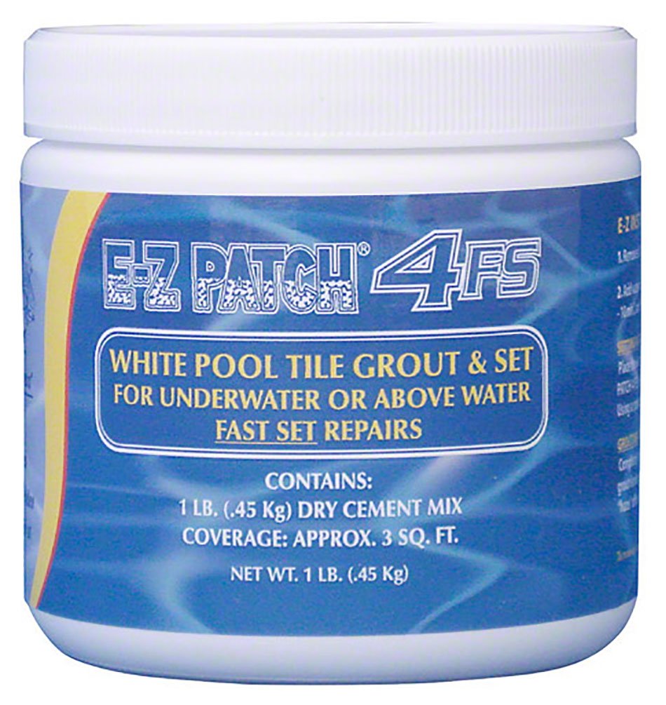 E-Z Patch 4 F.S. White pool tile grout fast set for underwater tiling