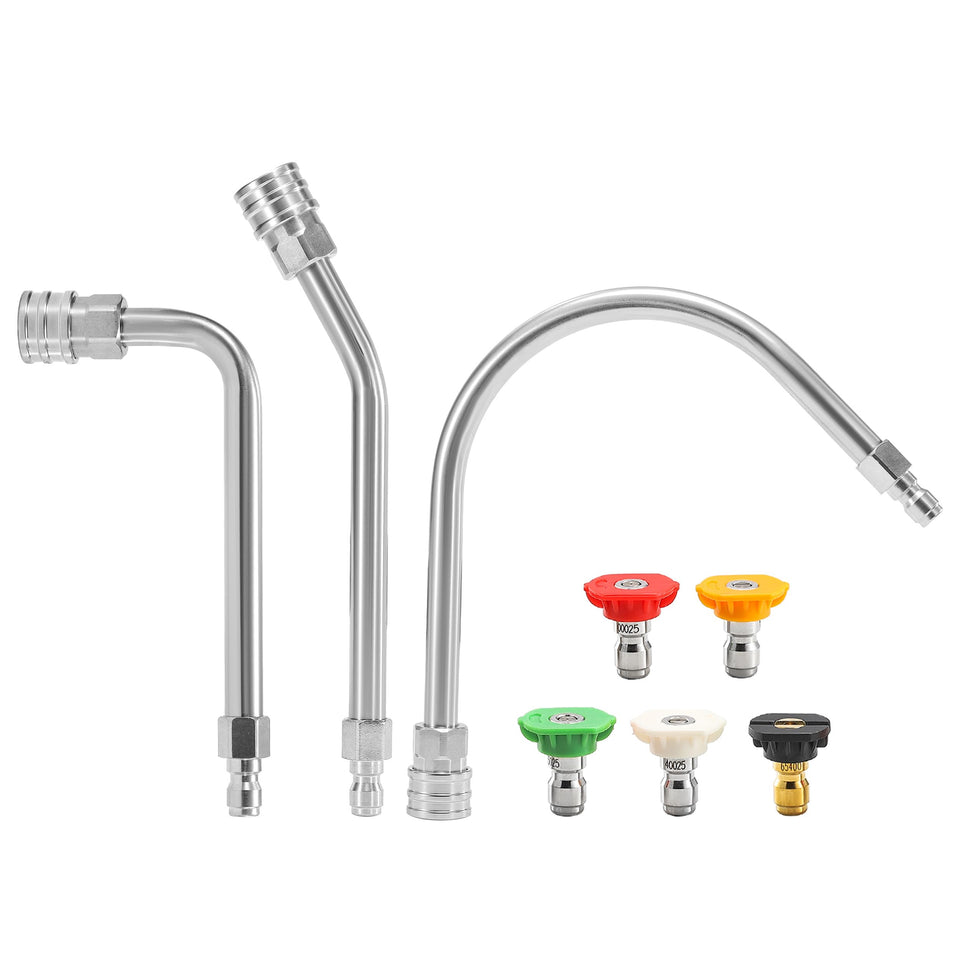 EZALOR extension wand with 30-degree angle extends reach for gutters and roofs.