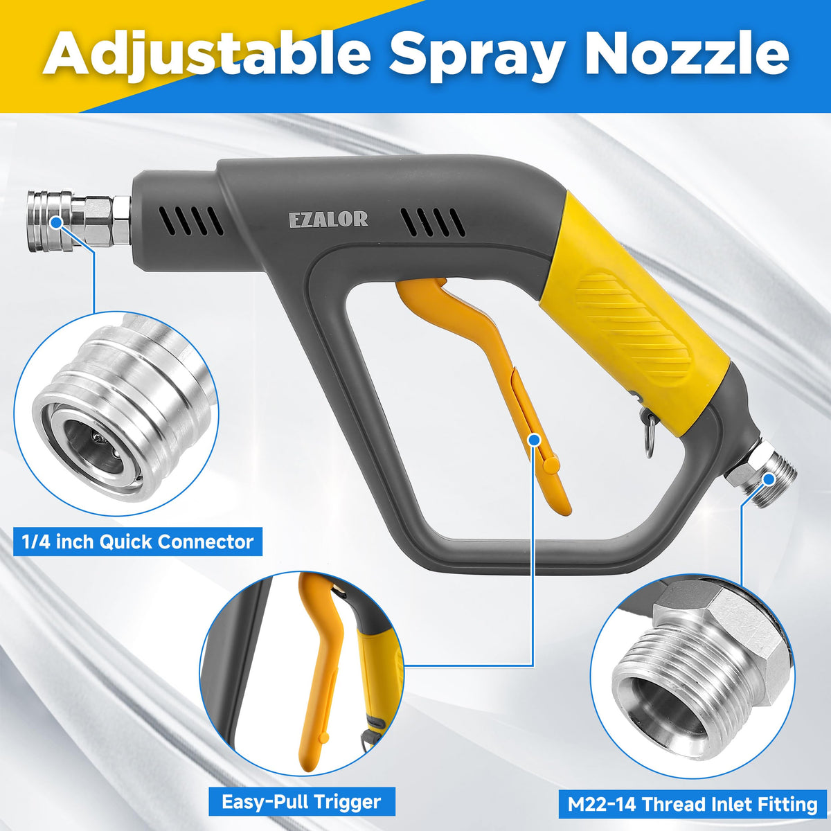 EZALOR wide-mouth 1L bottle for easy foam filling and refills.