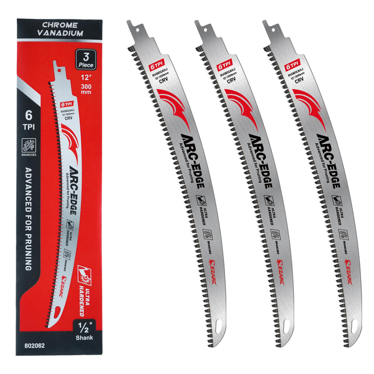 EZARC 12-inch arc-edge blade ready for fast pruning cuts
