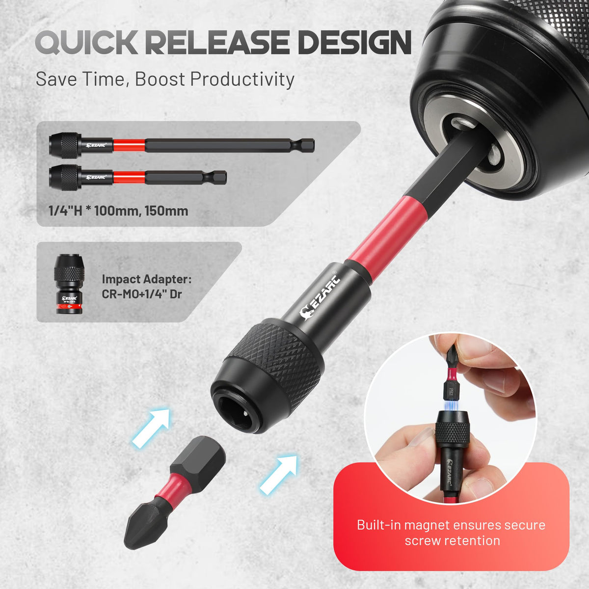 EZARC 14PC set quick-release extension 150mm for overhead work