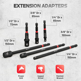 EZARC 14PC set 3/8 inch socket adapter for flexible tool compatibility