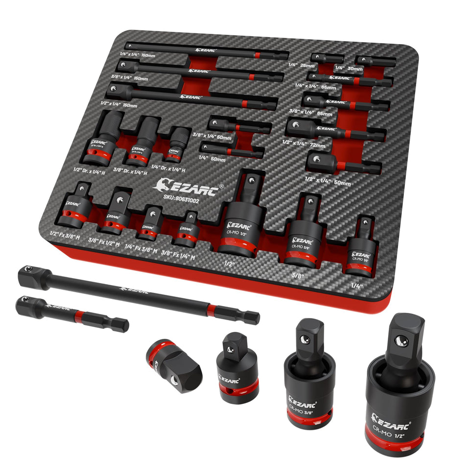 EZARC 21PCS impact socket set main view for versatile torque tasks.