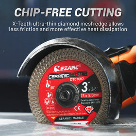 EZARC 3-inch blade supports dry and wet cutting for versatility