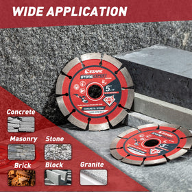 Gaps in EZARC blade promote cooling and debris removal during use.