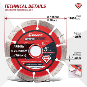EZARC blade cutting a concrete surface with a smooth edge.