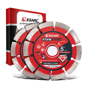 EZARC 5-inch segmented diamond blade in action for fast masonry cutting.