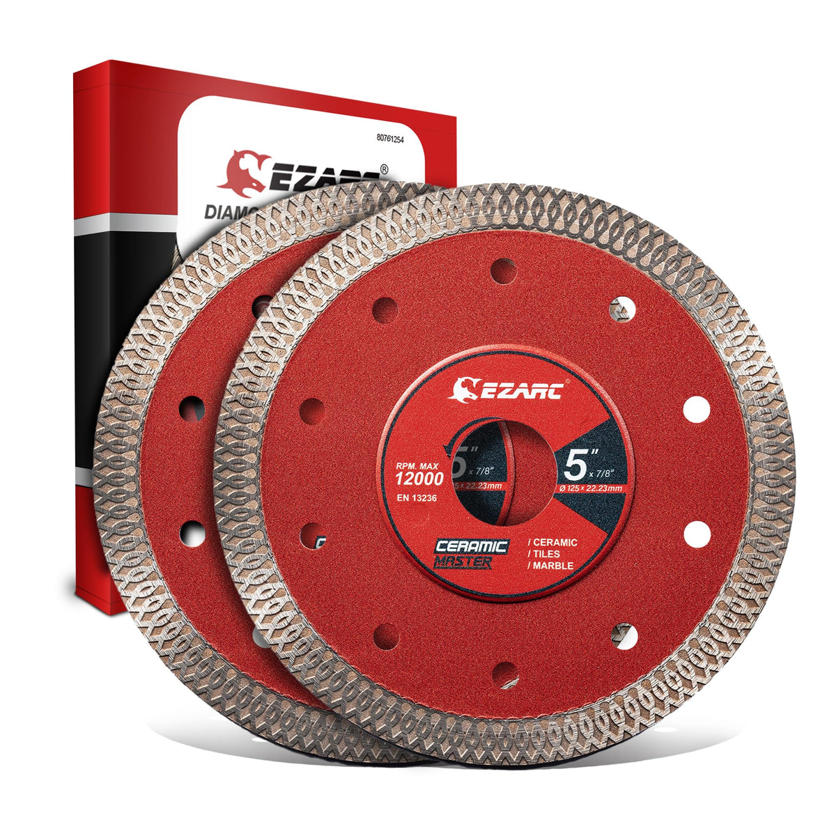 EZARC 5-inch super-thin diamond blade cutting tile with clean edges