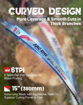 EZARC arc edge design with triple ground teeth for smoother cuts.