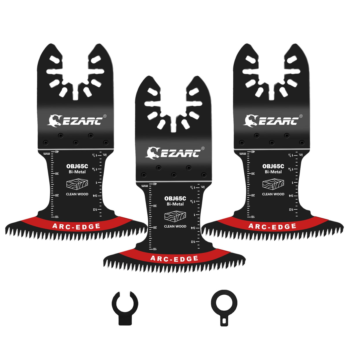 EZARC bi-metal arc-edge blade with 2-9/16-inch width for wide, clean wood cuts