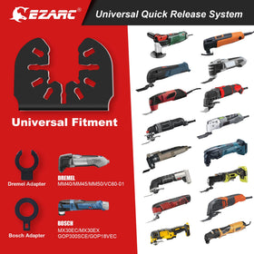 EZARC blades with universal interface fit most oscillating tools.