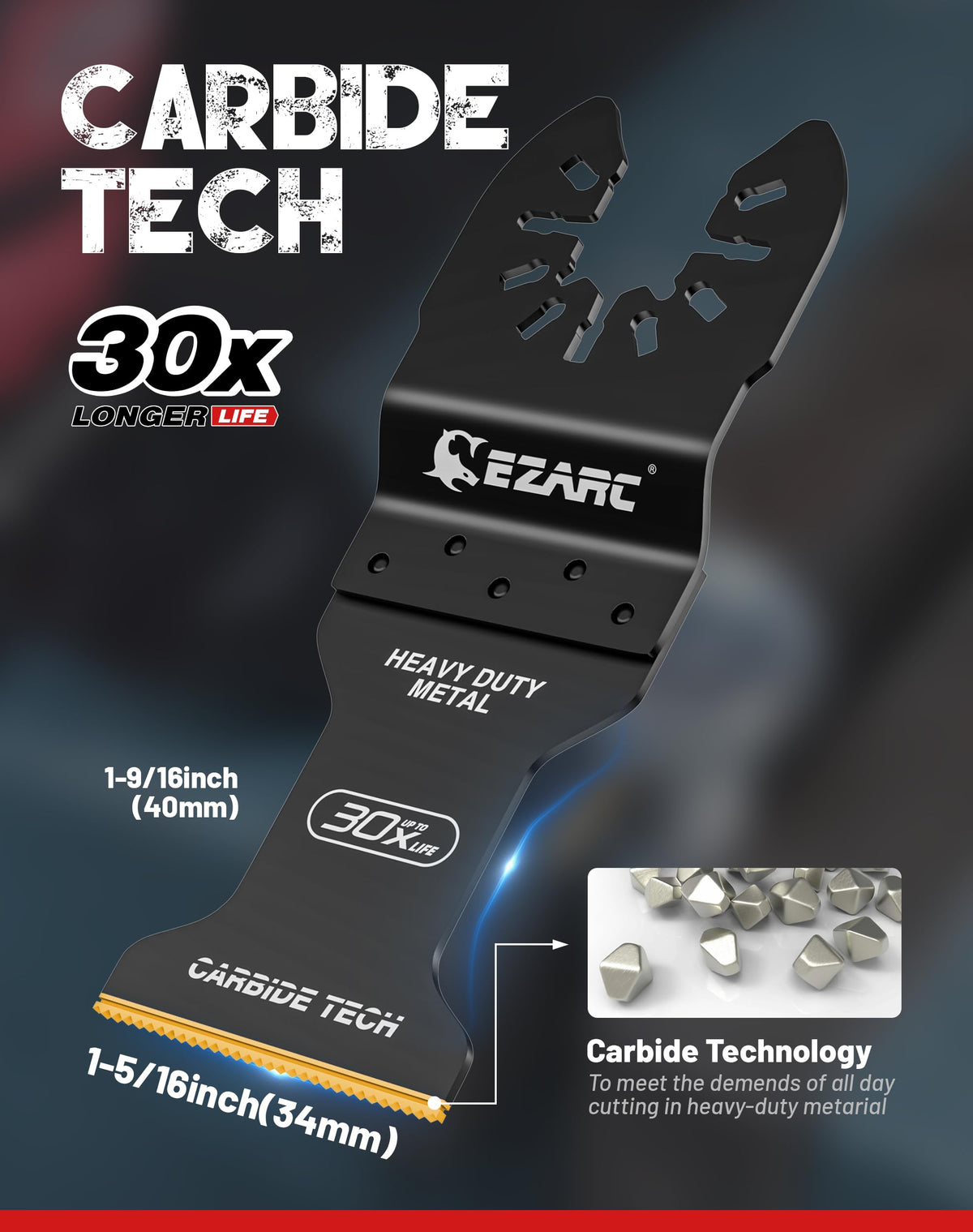 EZARC carbide oscillating blades ready for nails and bolts cutting.