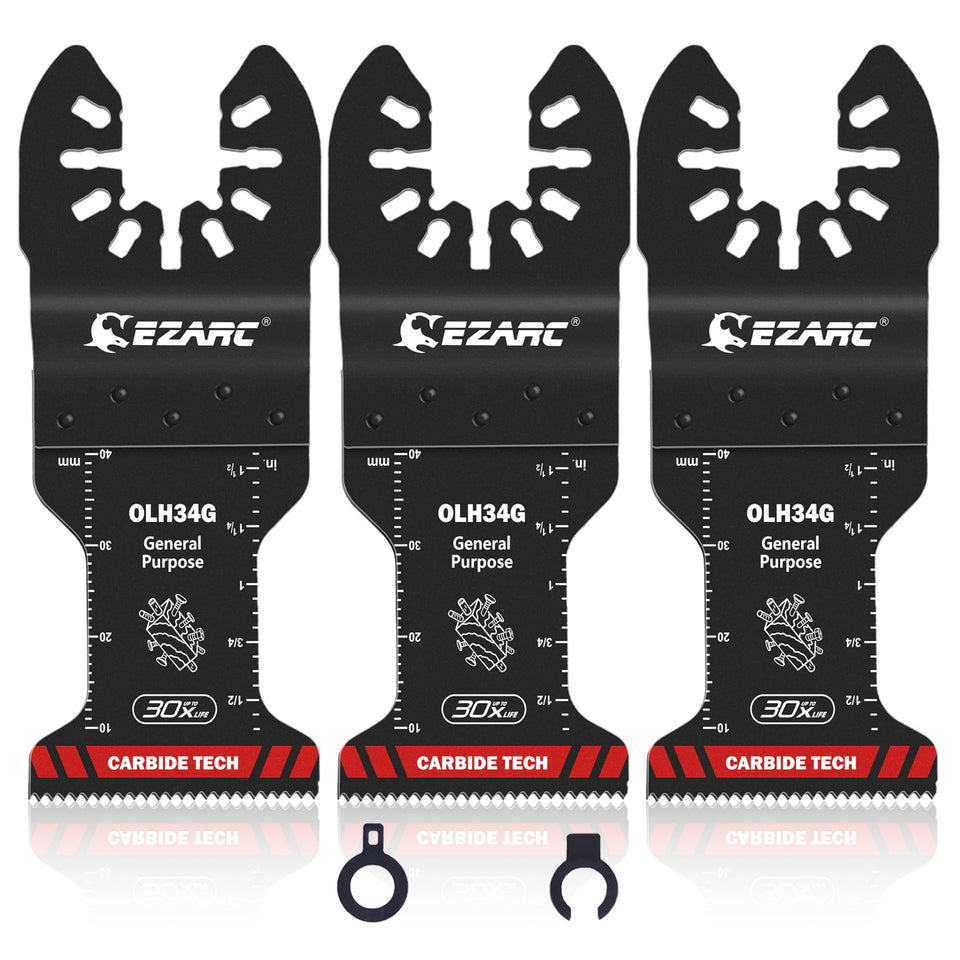 EZARC general-purpose carbide oscillating blades in a 3-pack for versatile cuts.