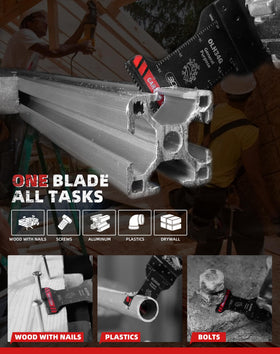 EZARC blade for nail-embedded wood and screws.