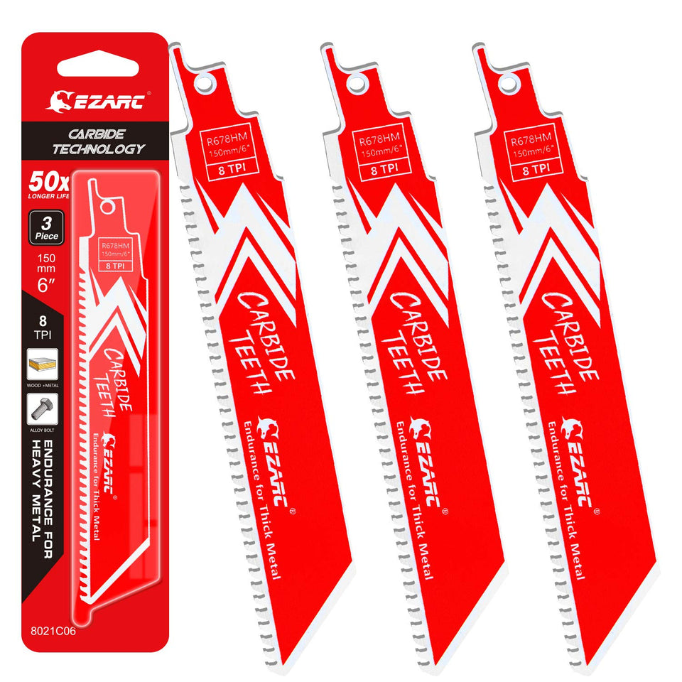 EZARC R678HM Endurance carbide blade in a 6-inch 3-pack ready for tough metal cuts