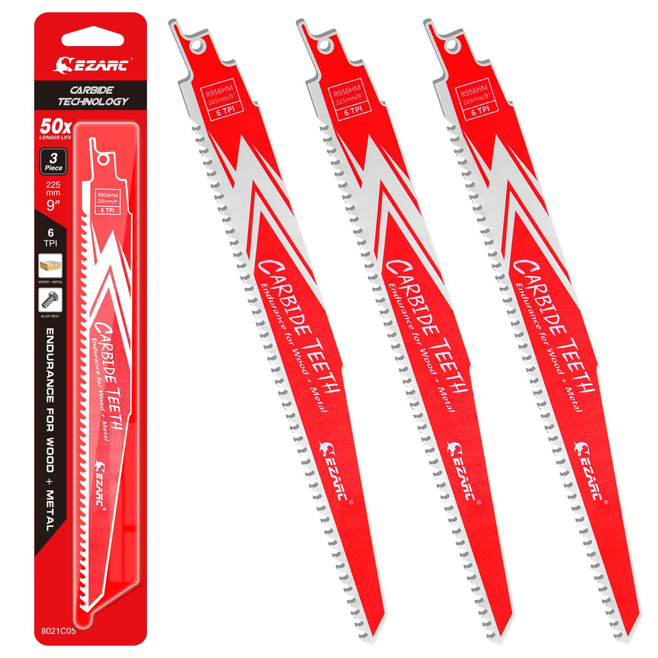 EZARC R956HM carbide blade cutting hard wood during demolition