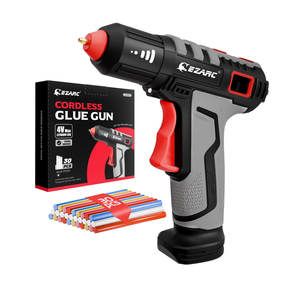 EZARC cordless hot glue gun with 15s preheat for quick crafting