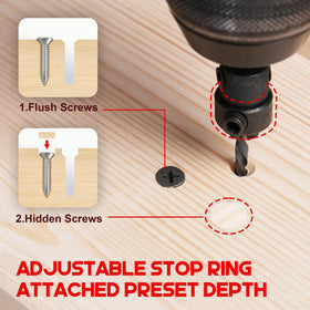 EZARC depth stop rings ensure consistent drilling depth.