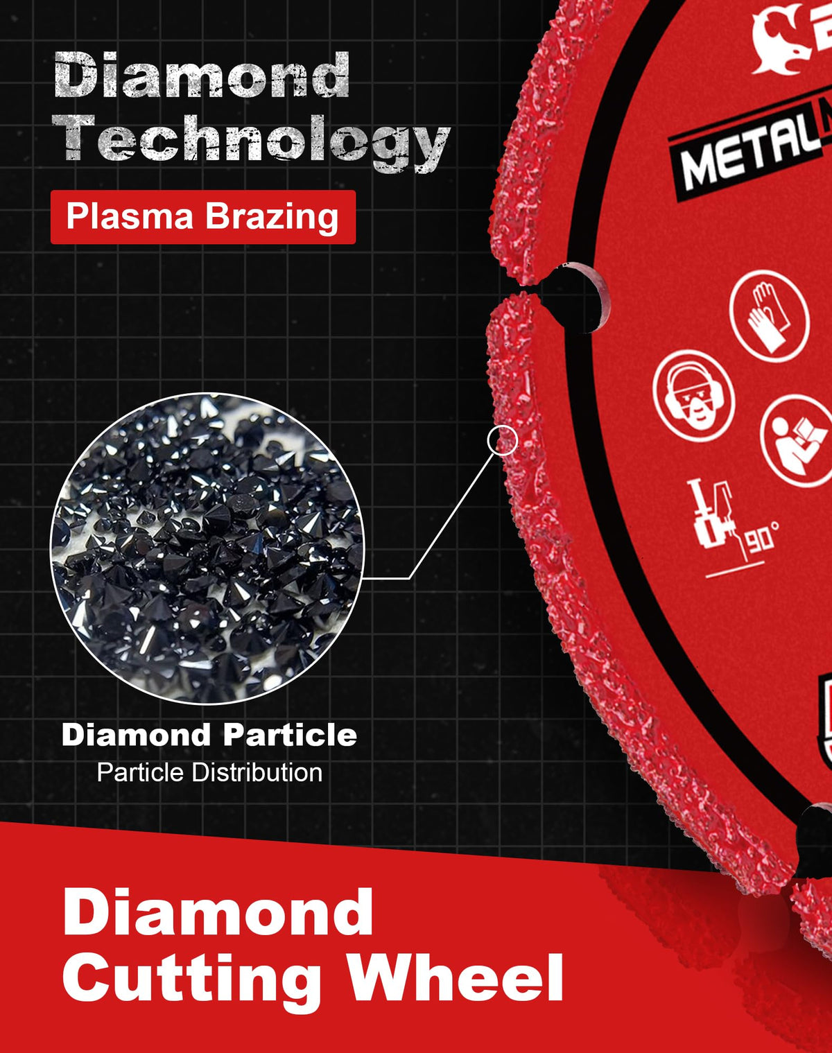 EZARC metal cut-off wheel for dry cutting with clean results.