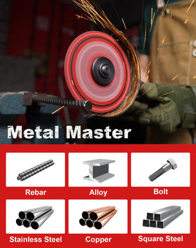 EZARC wheel handles INOX stainless steel with clean cuts.