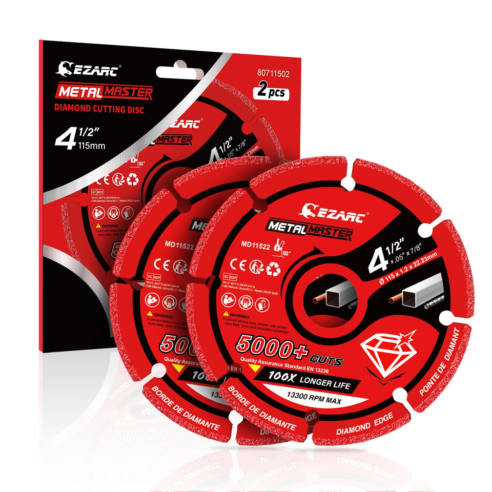 EZARC diamond cutting wheel for metal enables fast, clean cuts.