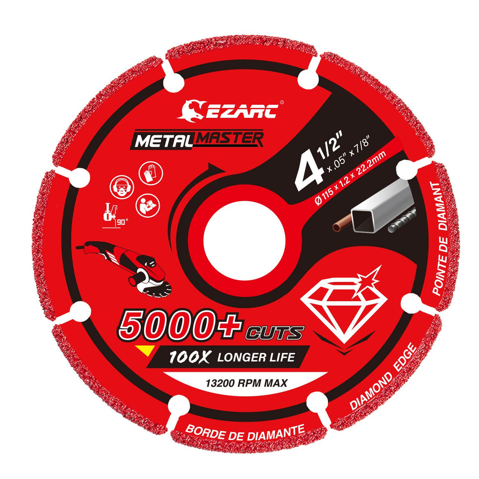 EZARC diamond cutting wheel 4-1/2 inch metal disc for precise cuts.