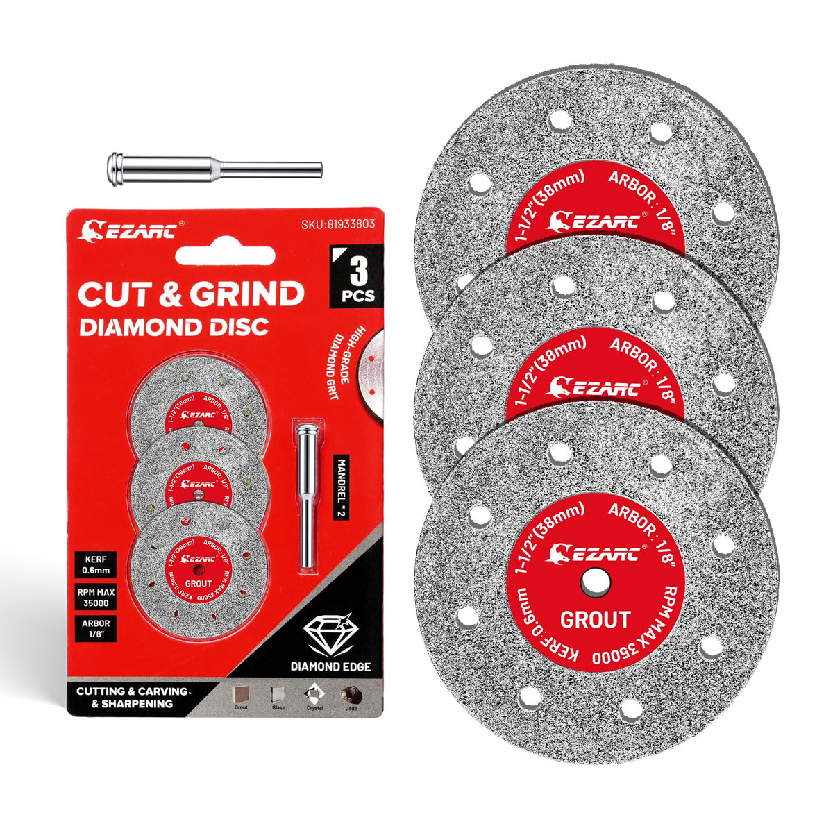 EZARC diamond cutting wheel in action delivering fast, precise cuts on tough materials