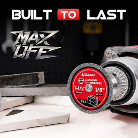 EZARC grout-cut wheel aids precise joints and tidy grout lines
