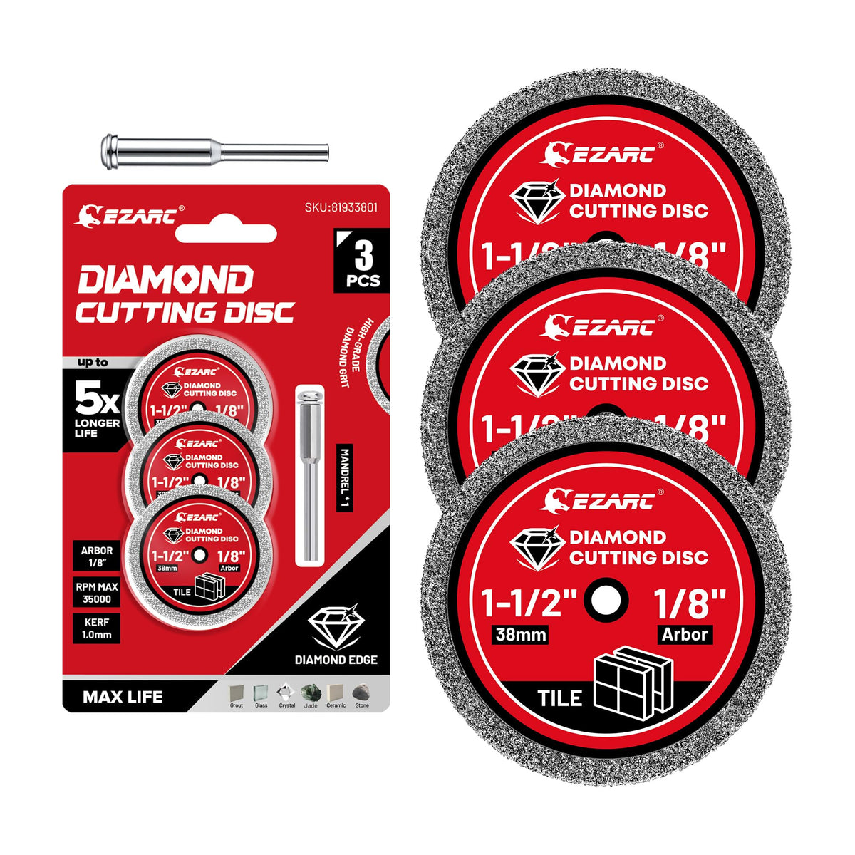 EZARC diamond cutting wheel cutting tile with a clean edge