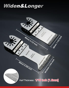 EZARC diamond edge blade enables precise, clean cuts in corners and edges.