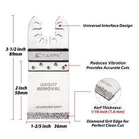 EZARC grout removal blade in action cleaning tile joints