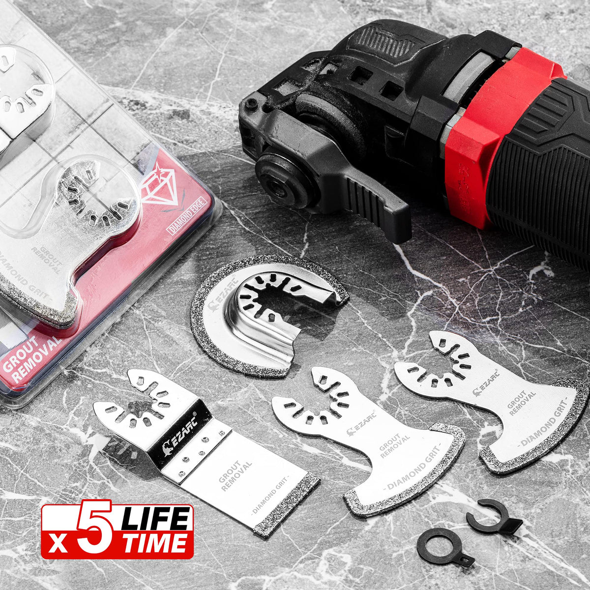 EZARC diamond grit blade offers long-lasting durability for cement and grout tasks