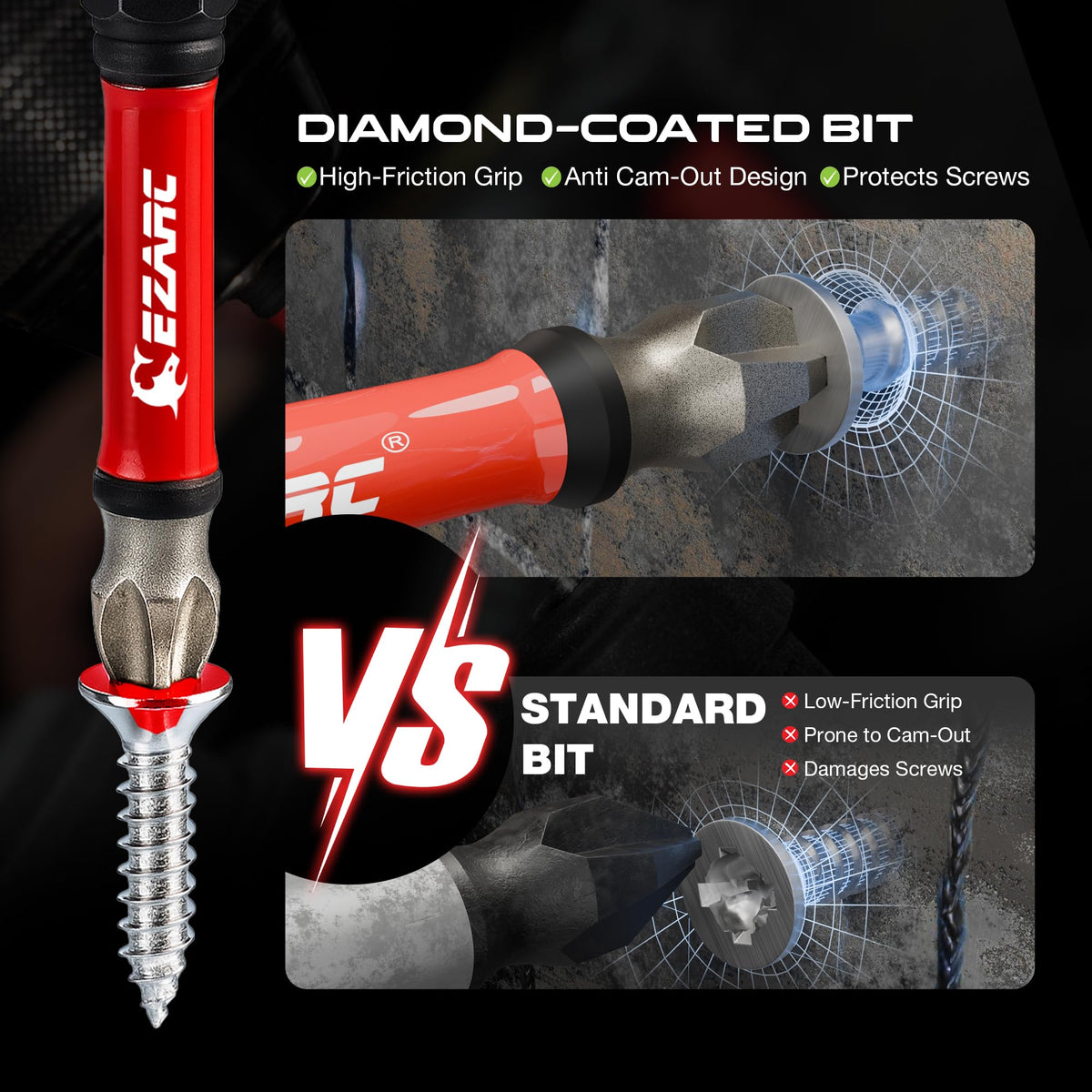 EZARC Diamond tip Slotted SL6 bit improves control in deep cavities.