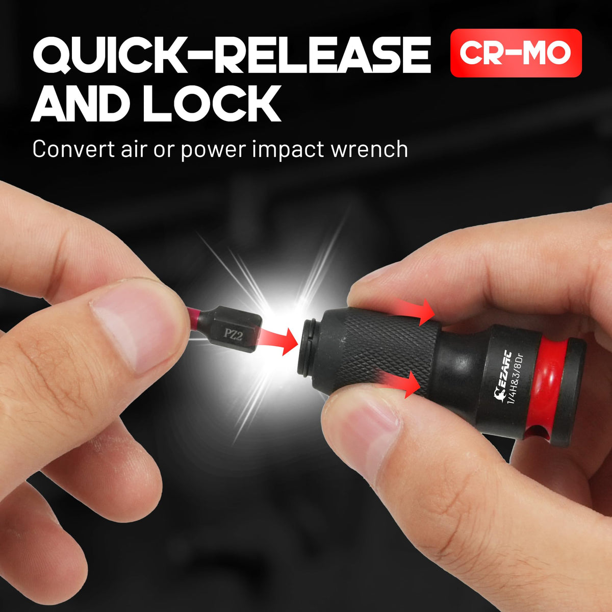 EZARC extension bits cover multiple drives for reach in confined spots.