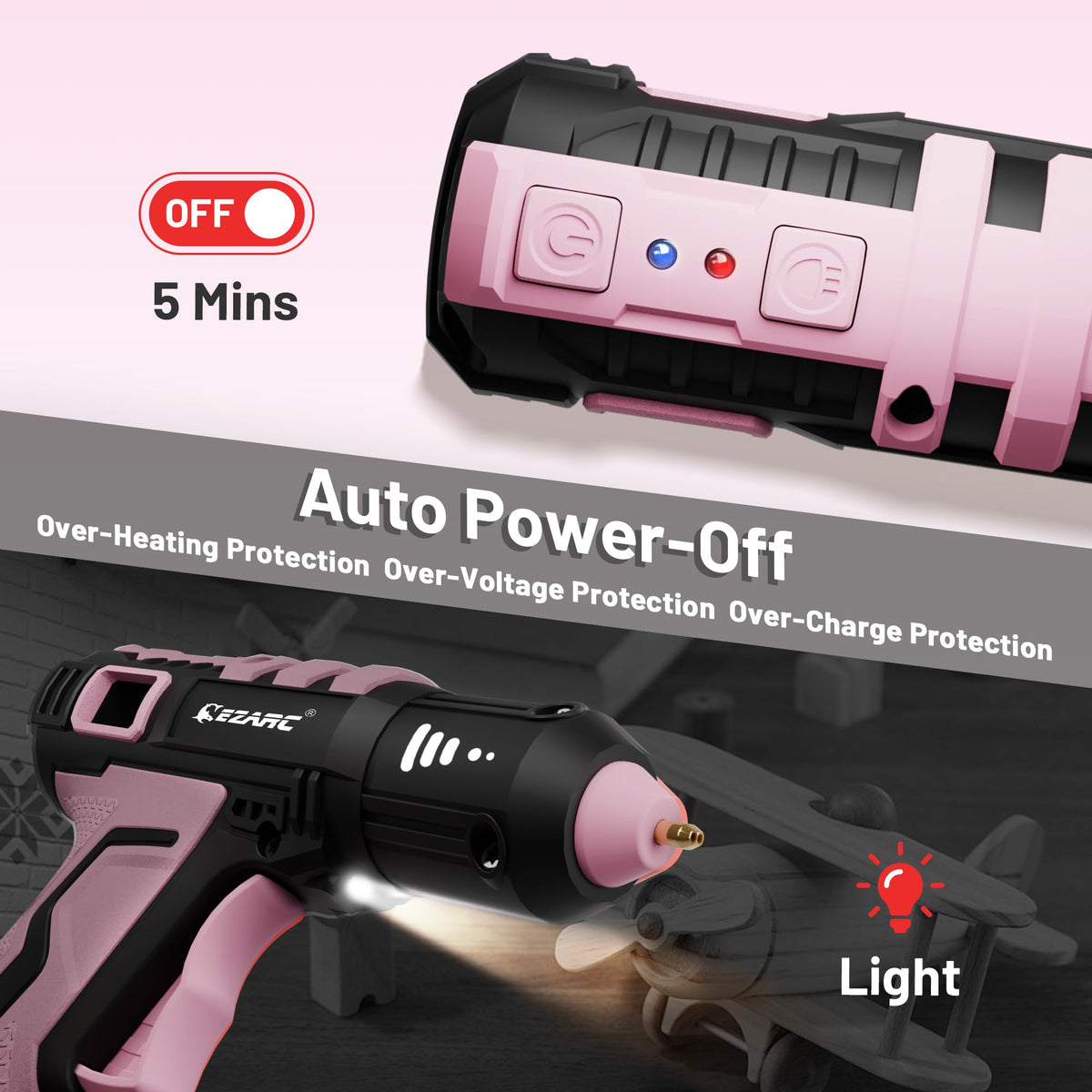 EZARC anti-drip nozzle with auto shut-off for tidy workspaces.