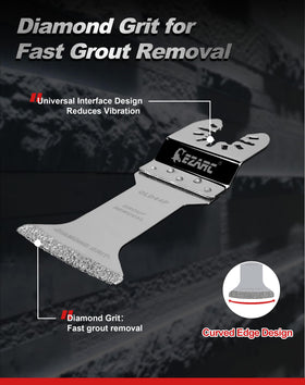 EZARC grout removal blade helps remove defective grout efficiently.