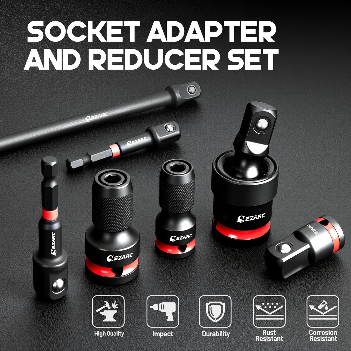 EZARC impact couplers offer quick-release for fast tool changes.